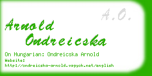 arnold ondreicska business card